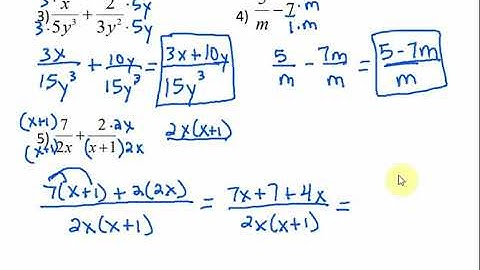 Math 099 14.4 - Adding and Subtracting Rational Expressions with Different Denominators