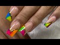 Uñas NUDE con diseño en PIGMENTOS NEÓN | tendencia en Instagram