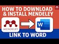 How to Install Mendeley Reference Manager & Use It in Word | Step-by-Step Guide