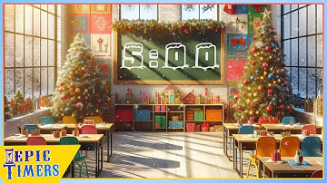 5 Minute Countdown Timer with Relaxing music Winter Snow Classroom Scene