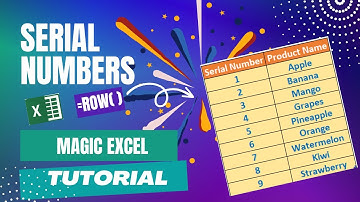 How to insert serial number automatically | Serial Numbers | Series | Excel | Excel Tips & Tricks