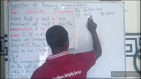 The closure property of a binary operation