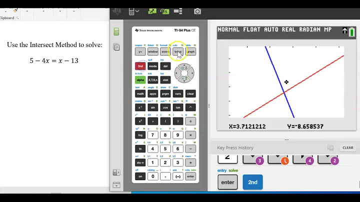 intersect Method on TI-84