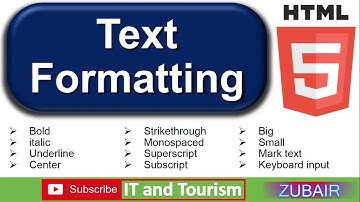 HTML text formatting Bold italic underline superscript subscript monospaced mark etc