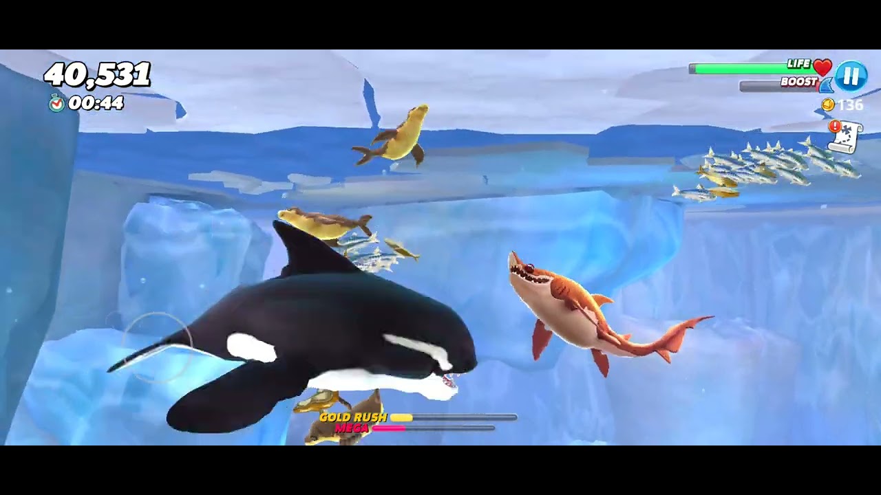 Hungry Shark World | Sand Shark ( M Shark ) in Arctic Ocean Gameplay ...