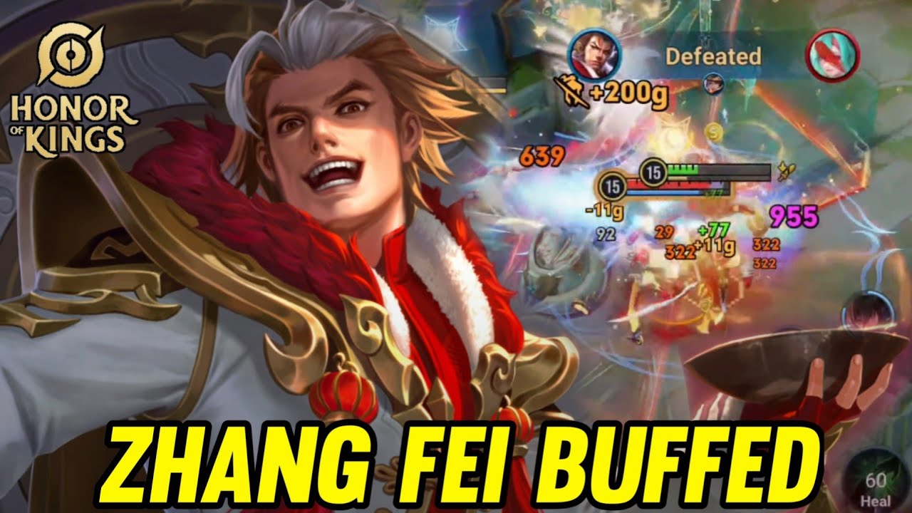 Zhang Fei Buffed New Patch Gameplay - Honor of kings