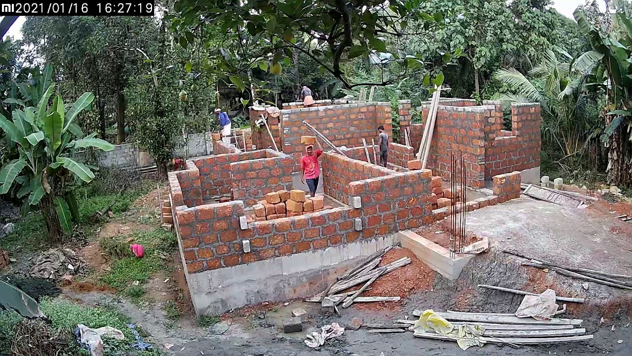 Home Construction - Part4 | Ground Floor Brick Work, Lintel, Sunshade