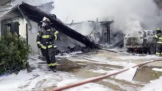Full WebXtra: Vehicle fire destroys garage at Whitehouse home News
