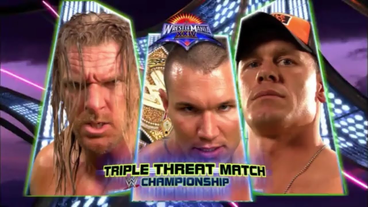 John Cena Vs Randy Orton Vs Triple H Wrestlemania 24