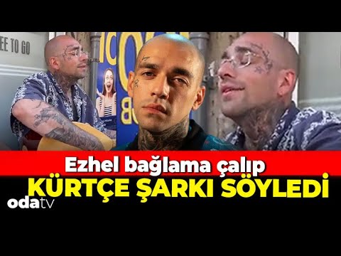 Ezhel bağlama çalıp, Kürtçe şarkı söyledi