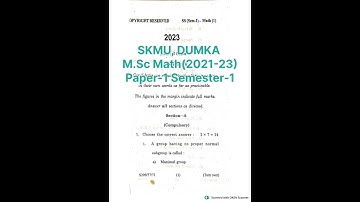SKMU,DUMKA || M.Sc Maths(2023-25) Semester 1 Paper 1|| Modern Algebra Question