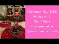 Thrift shop finds for a DIY Christmas table setting