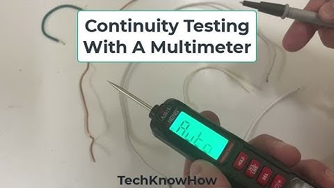 How To Test Continuity With A Multimeter