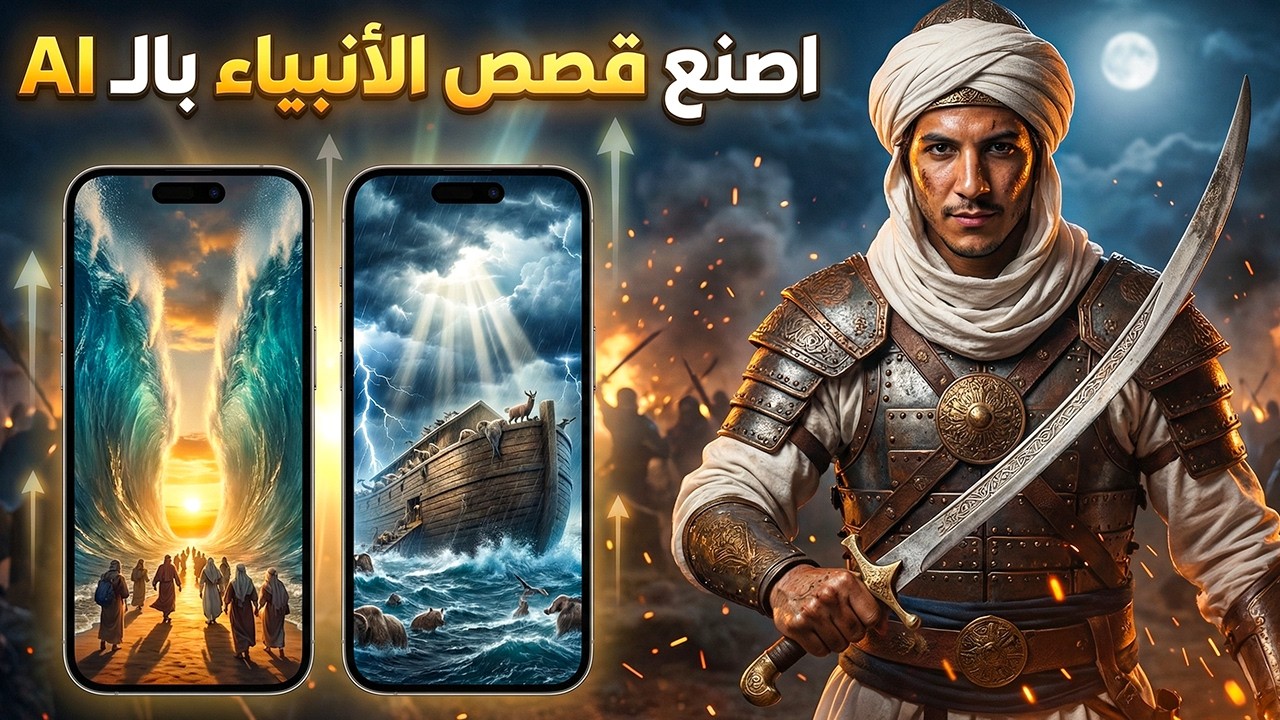 افتح قناة لعمل فيديوهات قصص الأنبياء سينمائية بالذكاء الاصطناعي مجانًا 100% | شرح خطوة بخطوة