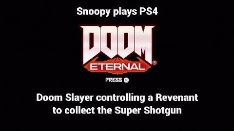 DOOM Eternal Doom Slayer controlling a Revenant to collect the Super Shotgun