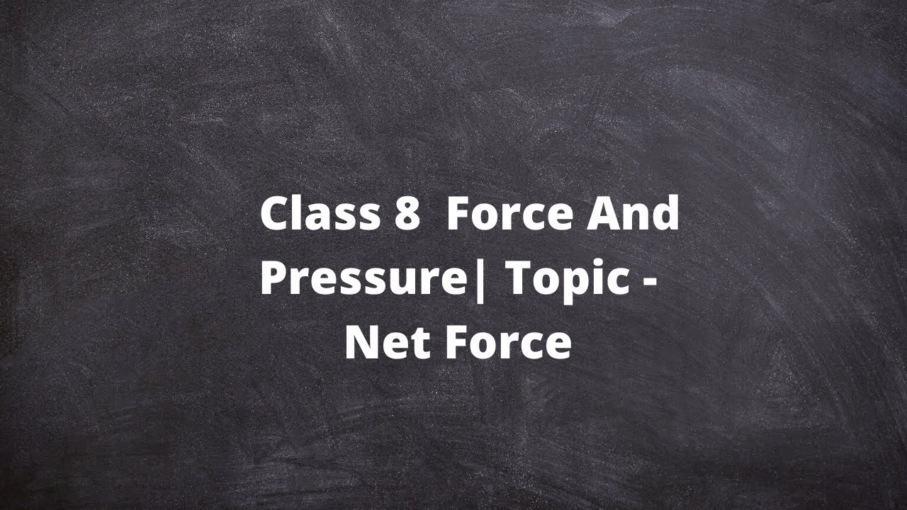 Class 8 | Physics | Chapter 11 | Force And Pressure | Net Force
