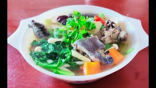 របៀបធ្វើស៊ុបមាន់ខ្មៅ|black chicken herbal soup recipe|ម្ហូបខ្មែរគ្រប់មុខ|cambodian