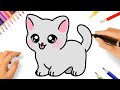 HOW TO DRAW A CUTE CAT EASY STEP BY STEP ????