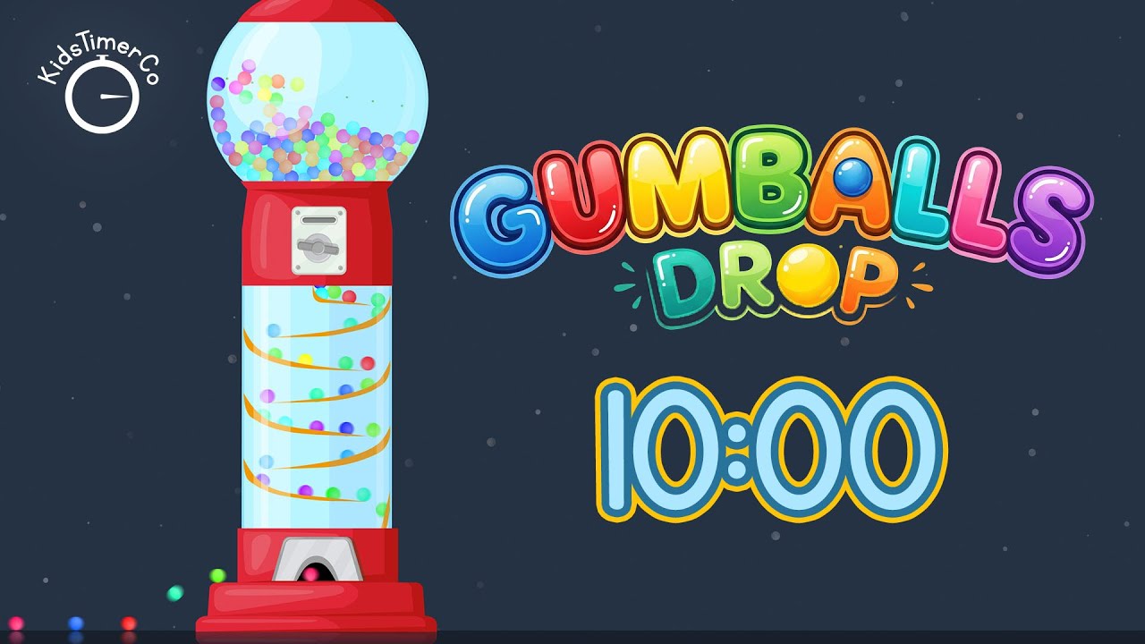 10 Min Gumball Machine Countdown! ✨🔴🍬 Fun Visual Timer for Kids