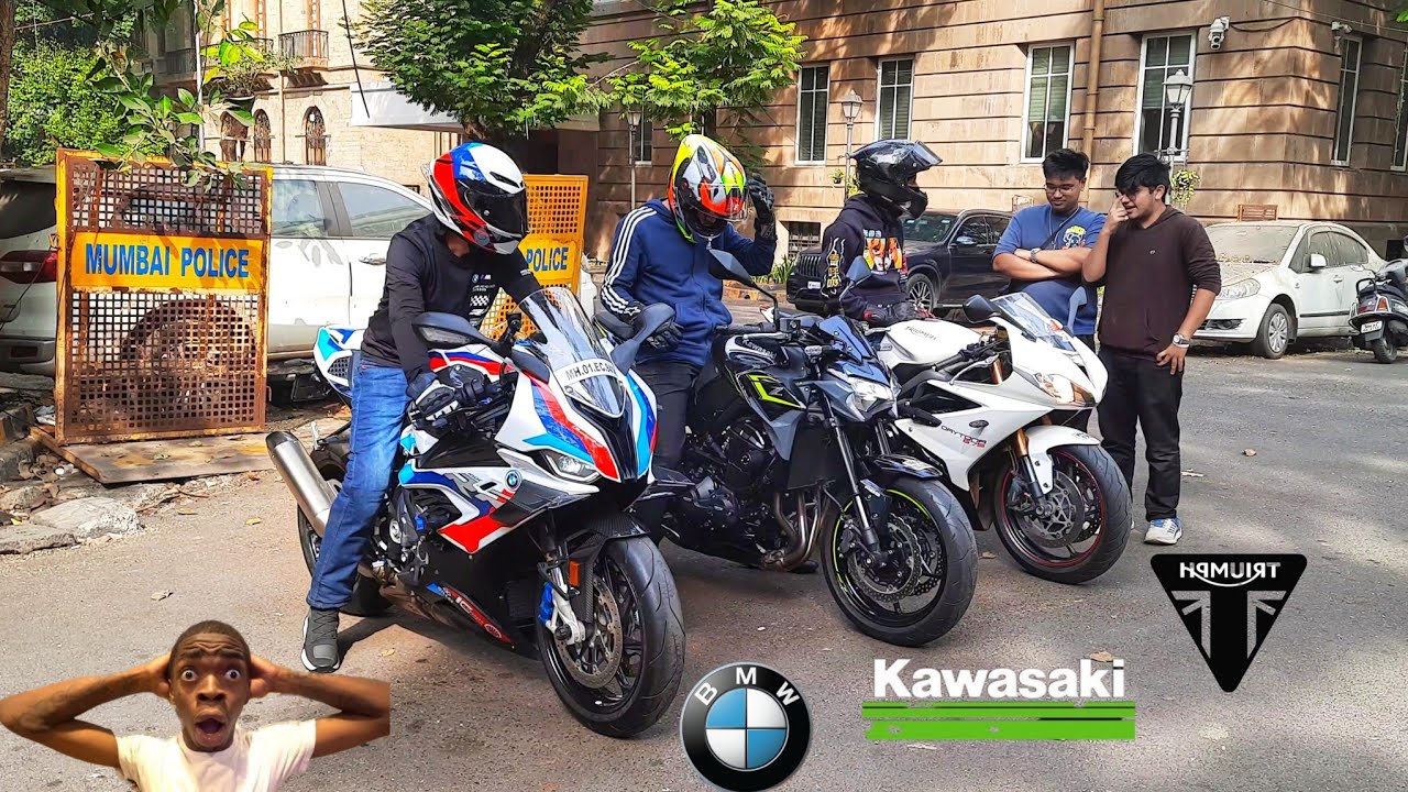 SUPERBIKES OF MUMBAI | India | LOUD BMW M1000RR, Kawasaki Ninja Z900, Triumph Daytona675R | BeLikeOm