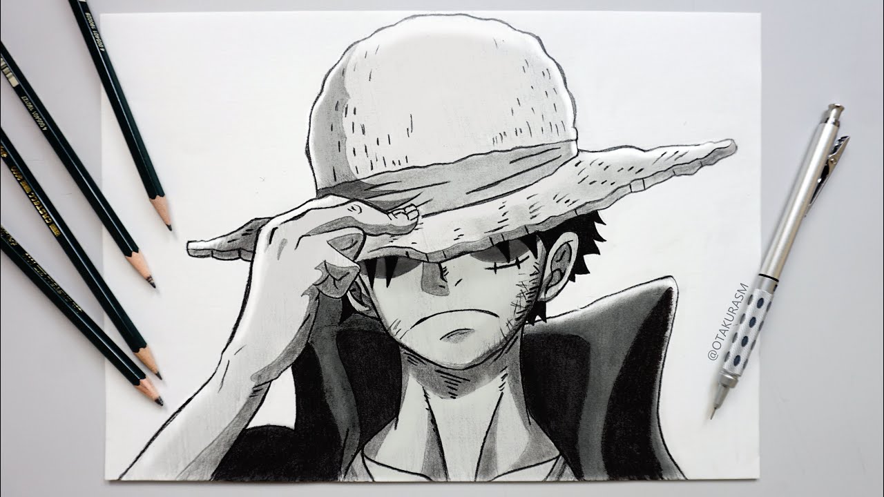 black monkey d luffy drawing 