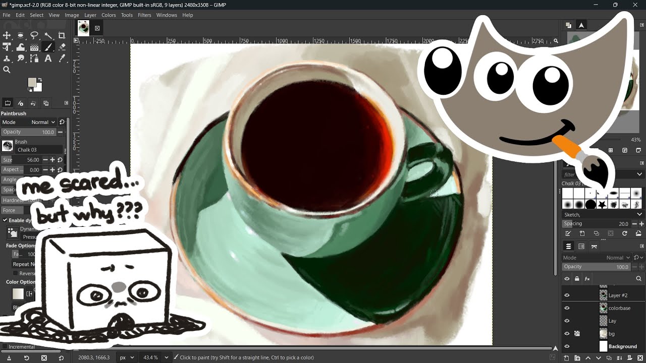 i tried painting in gimp. and why is it so intimidating???