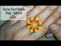 Sunny Seed Beads Ring - Tutorial. How to make DIY beaded ring?