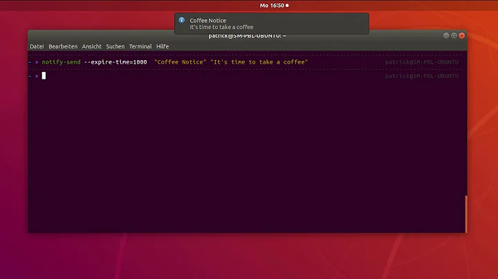 How to send a notification to the gnome desktop in Ubuntu Linux