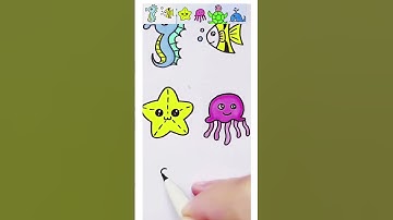 Vẽ sinh vật biển | vẽ con vật dưới đại dương | vẽ động vật dưới nước #shorts