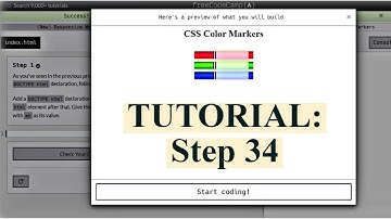 freeCodeCamp | Learn CSS color markers: step 34