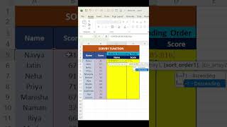 Sortby Function In Excel #shorts #short#shortvideo #shortsvideo #shortsfeed #youtubeshorts #youtube
