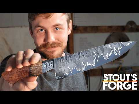 Making a Mountain Range Damascus Chef's Knife