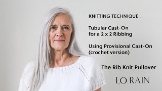 Tubular Cast-On (crochet version/provisional cast-on) for 2 x 2 Ribbing.