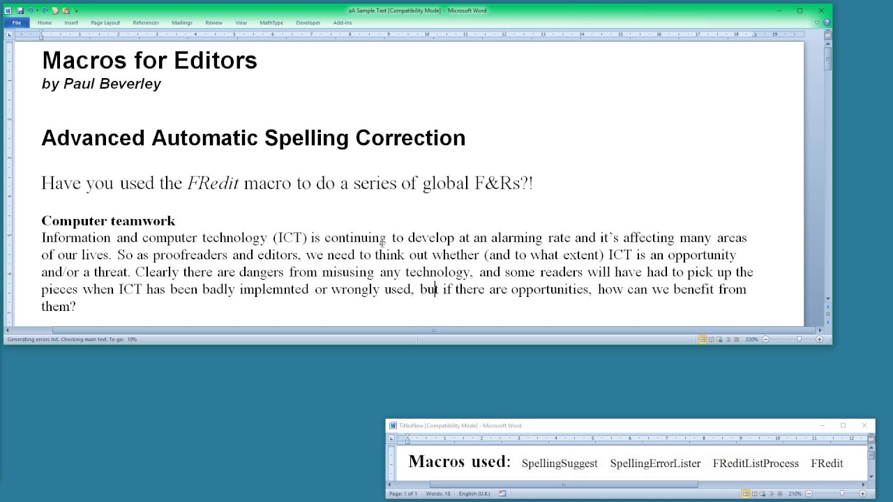 spelling corrector