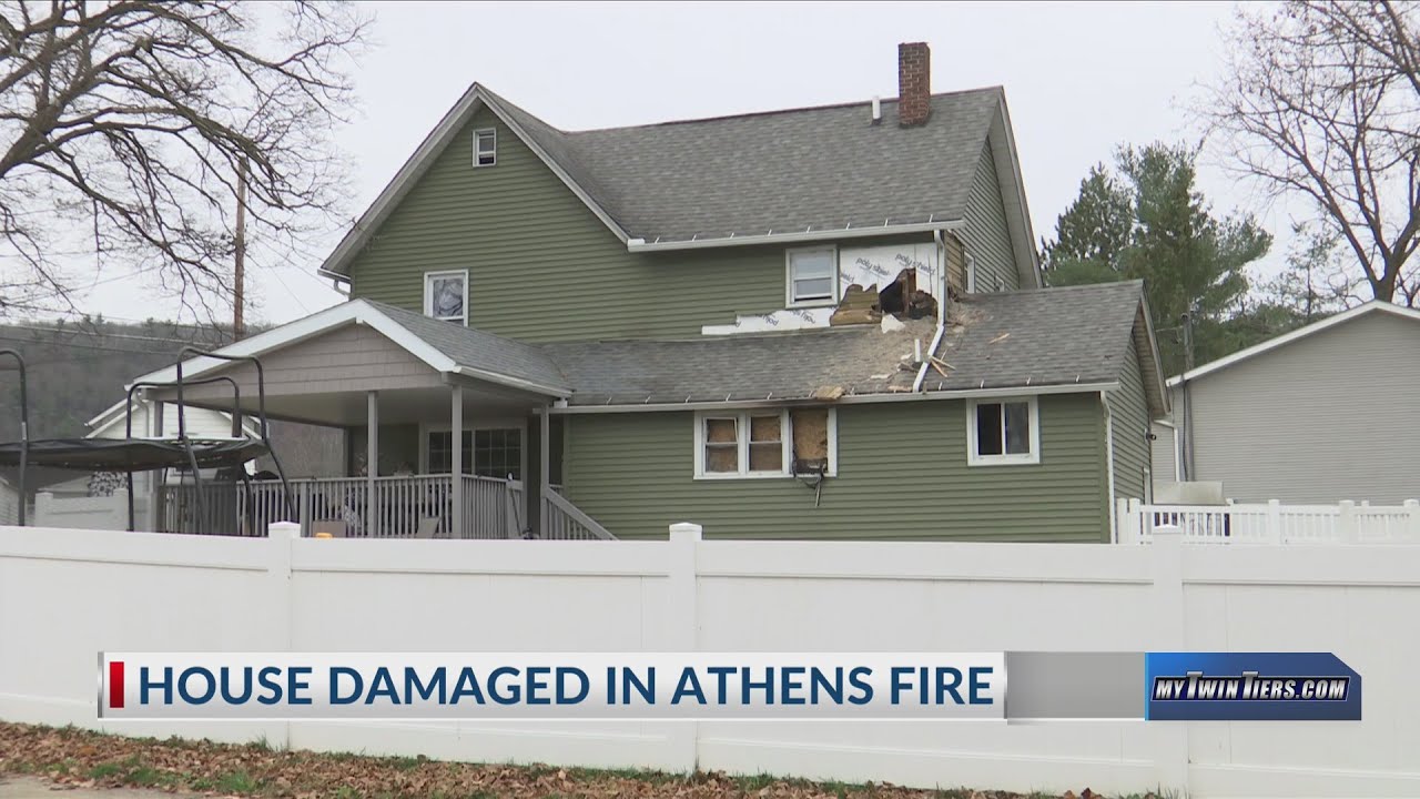 House damaged in Athens fire - YouTube