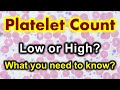 Platelet count | Thrombocytopenia (Low platelet count) and Thrombocytosis (high platelet count)