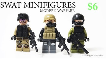 Lego MODERN WARFARE SWAT Team army minifigure Toy w/ brickarms guns Knockoff from China  - Review