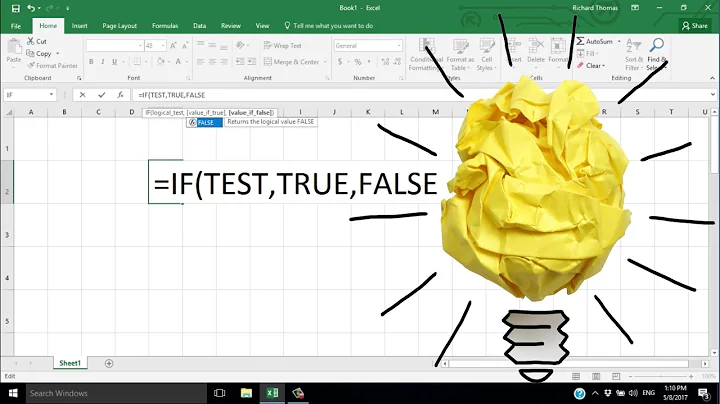 📈Microsoft Excel 2016 Training "IF" Formula # 1 True, False Boolean Operators🤓