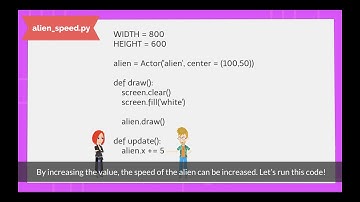 4. How to Change Speed of Alien | Chapter 4.1: Drawing Object in Pygame Zero