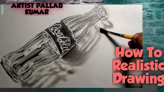 HOW TO DRAW STEP BY STEP PENCIL SKETCH / REALISTIC BOTTLE DRAWING / BOTTLE GLASS PENCIL SKETCH