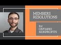 Onca 101 members resolutions for ontario nonprofits  big charity law group