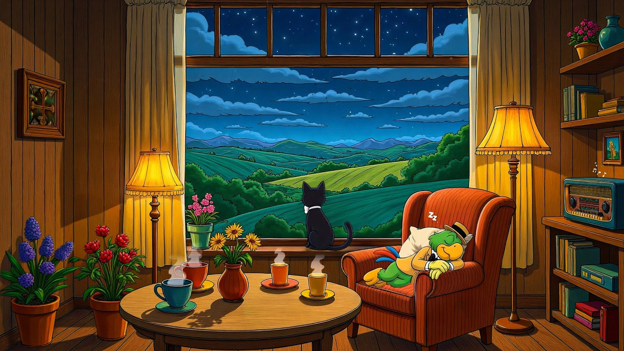 you’re in the 1950s and vintage oldies playing on a cozy night | cozy ambience to relax