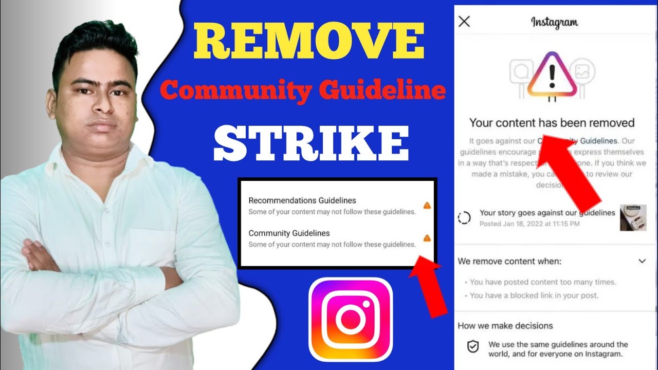 how to remove community guidelines strike on instagram || instagram ...