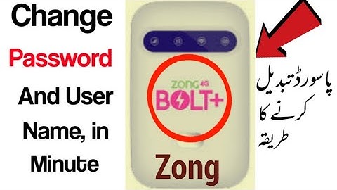 How to Change ZONG 4G EVO password | Zong 4G Device User Name | ZONG