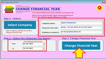 Change financial year in Speed Plus 8.0 Software