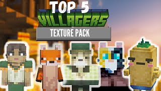 Top 5 Villager Texture Pack🧔| Texture Time🍄✨
