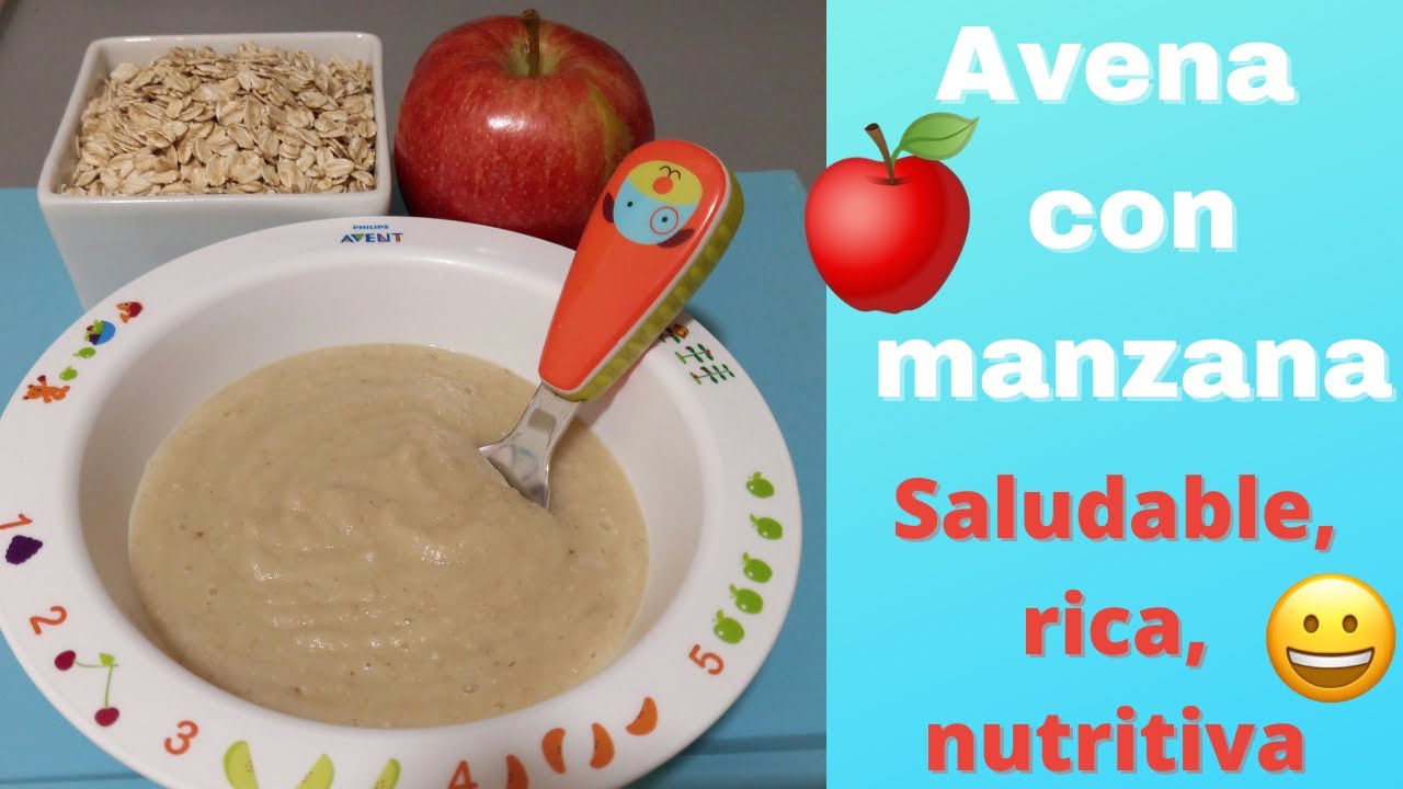 PAPILLA PARA BEBÉ, avena  con manzana, saludable, rica, nutritiva. muy fácil y rápido.