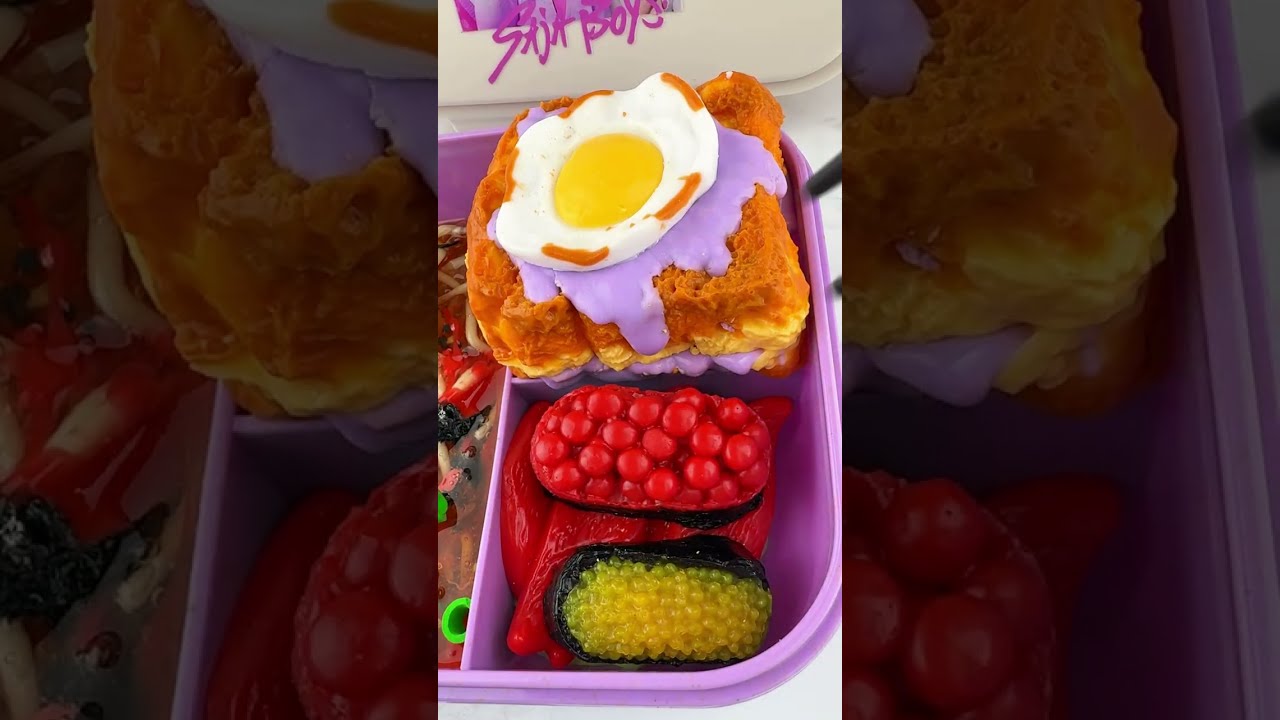 Packing School Lunch with Fidget Food 🍣 KPOP Demon Hunters *BENTO Box* Satisfying Video ASMR! 