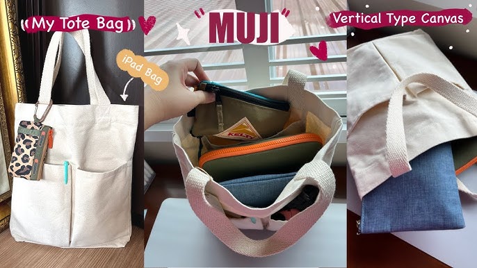 MUJI USA on X: A basic tote bag made of organic cotton canvas with just  the right thickness. Featuring multiple compartments to sort your  belongings. Shop the Indian Cotton Tote Bag in