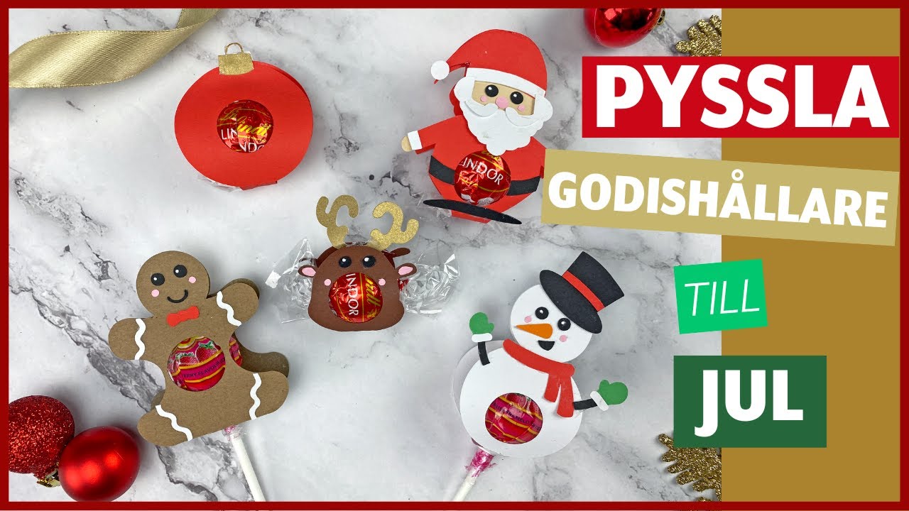 Hur man gör Godishållare till Jul Tomte, Rudolf, Snögubbe, Pepparkaka